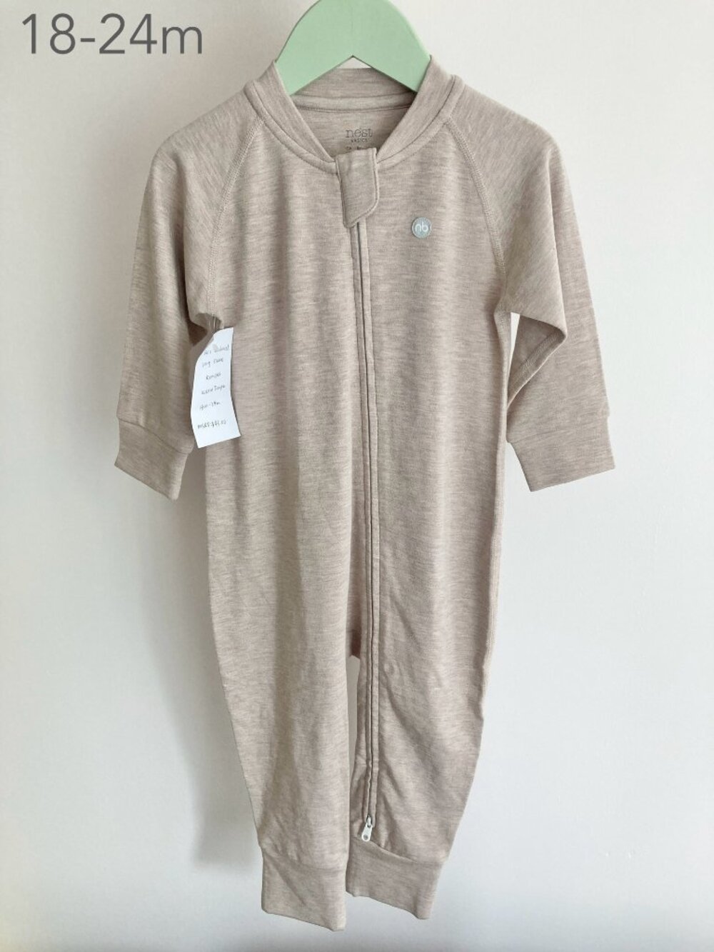 Nest Designs 18-24 Months Toddler Warm Taupe Zip Sleeper Footies Fall Cozy